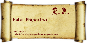 Rohm Magdolna névjegykártya
